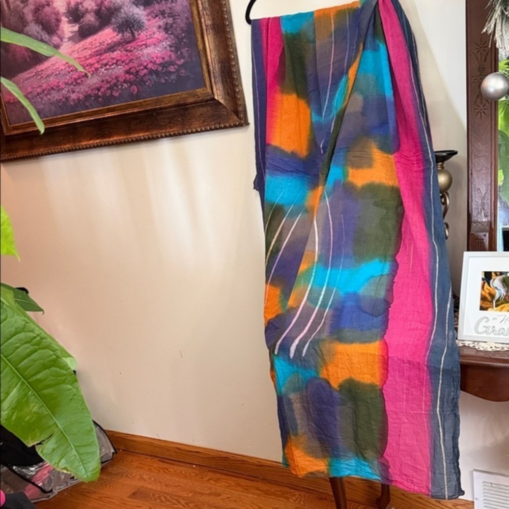 Colorful Abstract Tie-Dye Scarf